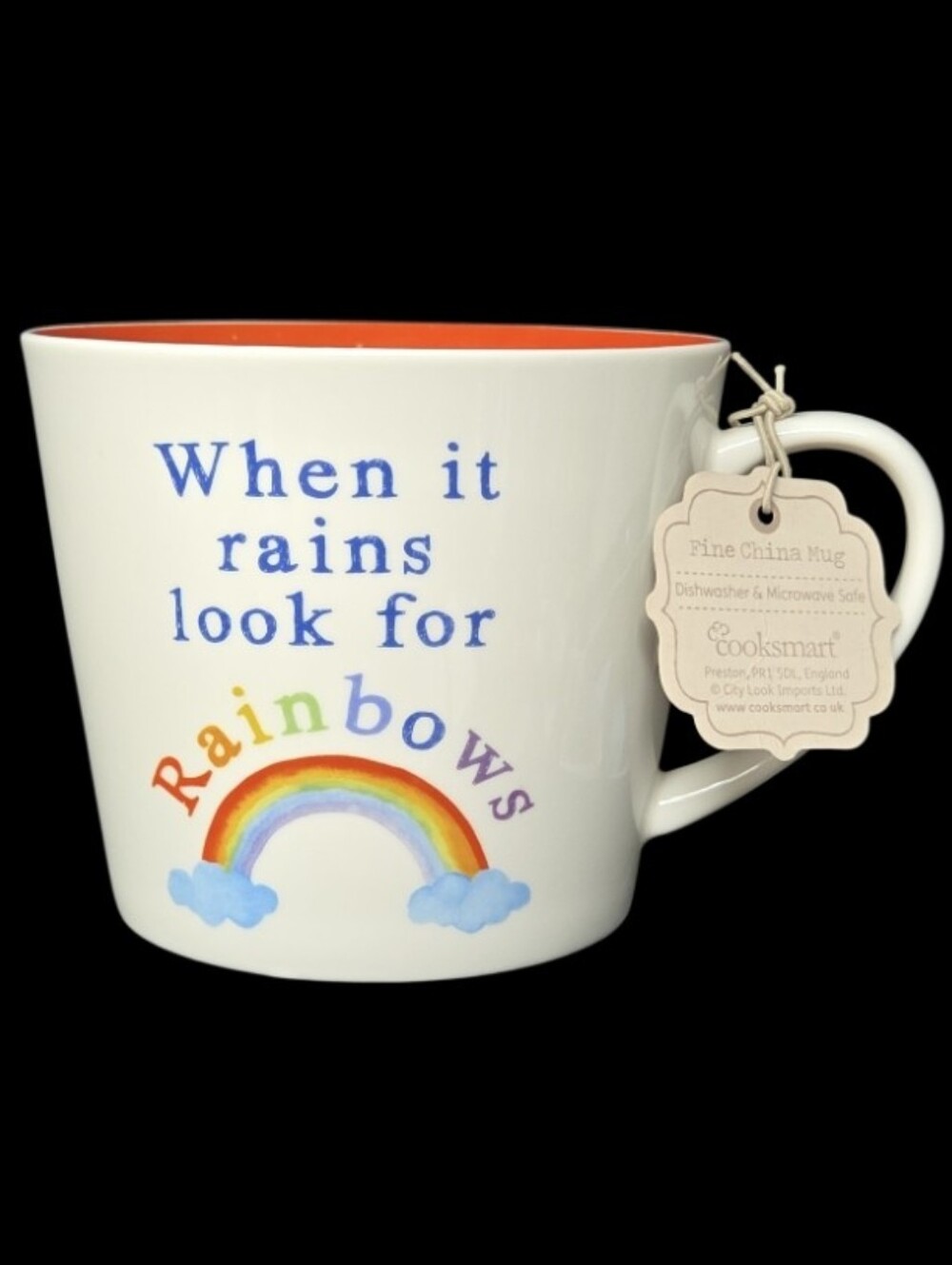 Cooksmart England 'When It Rains Look For Rainbows' Ceramic Mug